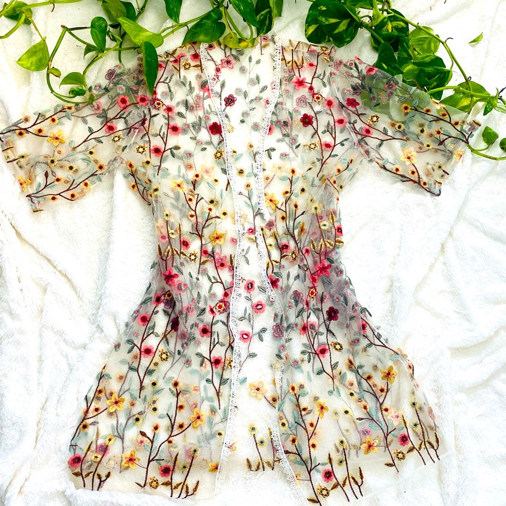 Sheer Floral Cover Up